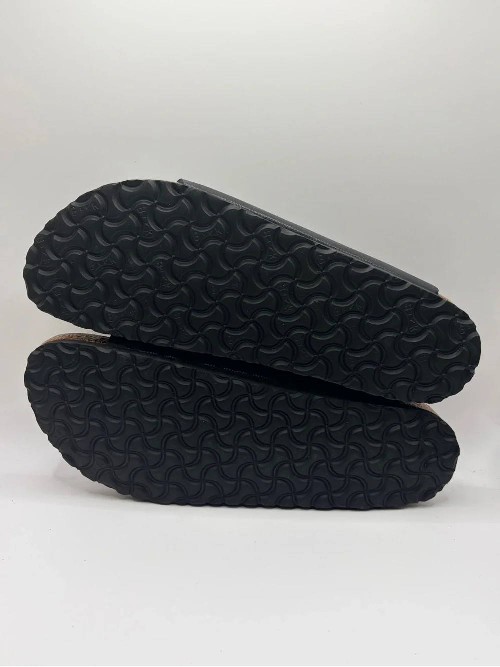 Birkenstock Arizona Black Two-Strap soft bed  Sandals in Black